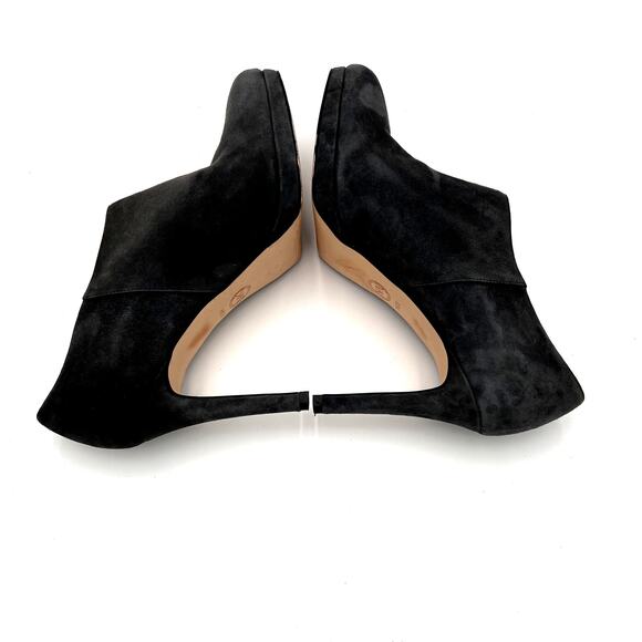 Michael Kors Booties Womens 9.5 Gray Suede High Heel Ankle Boots Zip Logo Lock - Picture 12 of 12